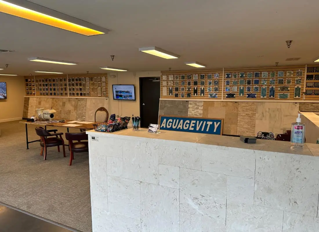 Agua Pools Ocala Showroom with Material Selection