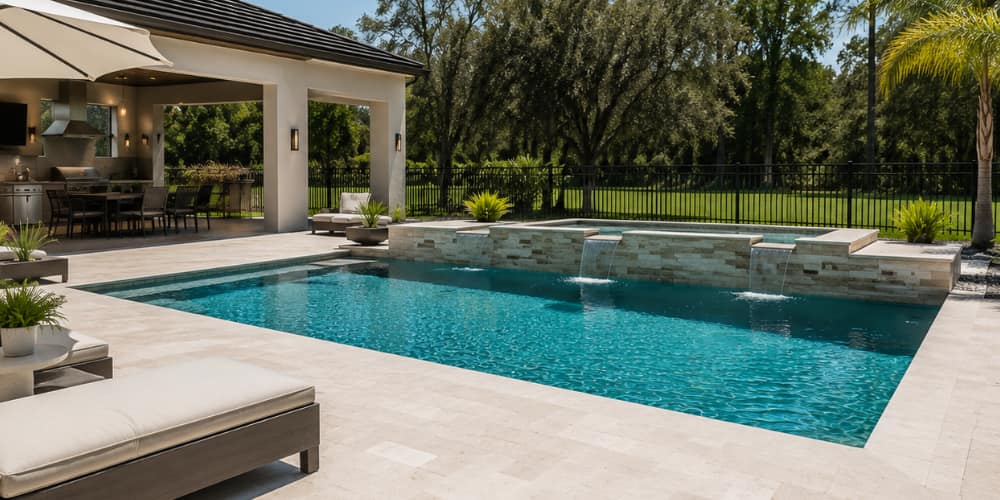Modern pool design by Ocala Pool builder Florida