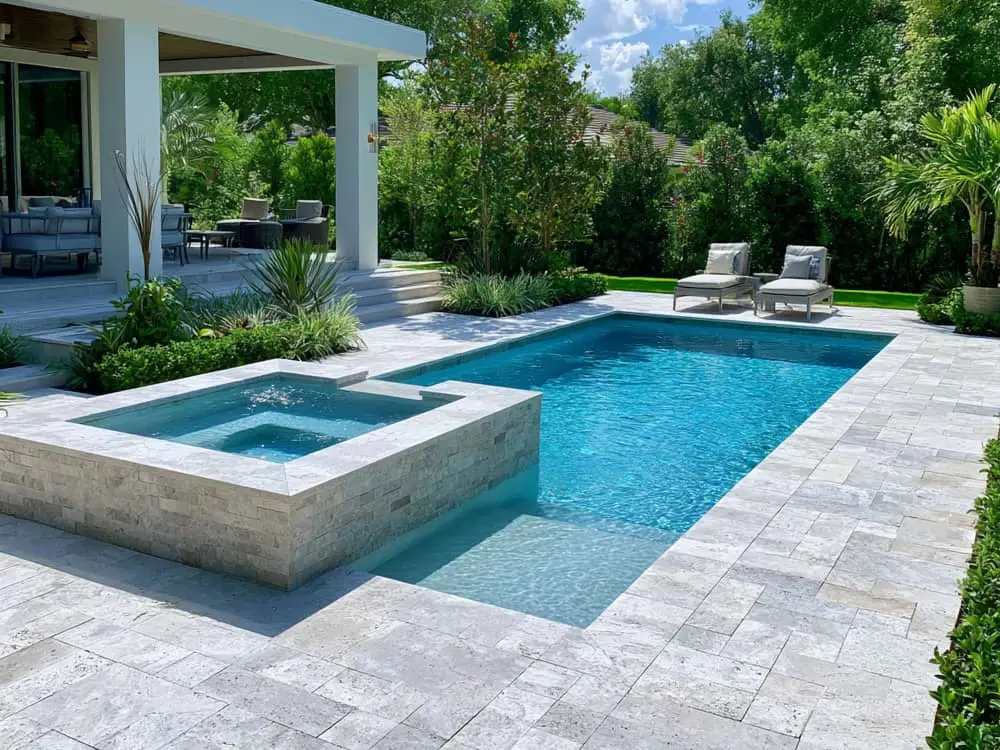 modern pool and spa by Ocala Pool Builder Agua Pools Florida