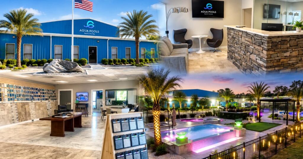 What Should You Compare When Visiting a Pool Showroom in St. Johns, FL? 3 St. Johns Pool Showroom collage, representing What to look for at the St. Johns FL Pool Showroom