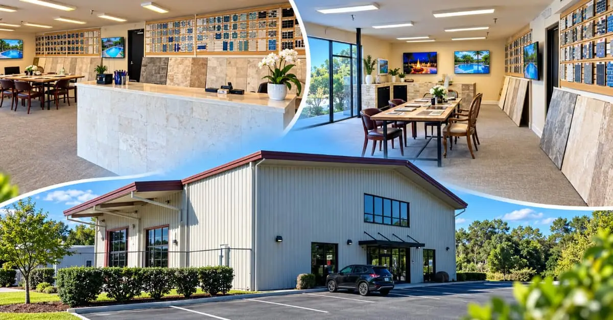 pool design options in Ocala Florida pool showroom